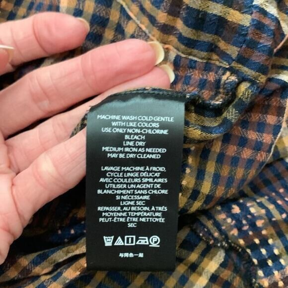 Free People Sadie Dark Plaid Long Sleeve Button Down Maxi Dress - Picture 7 of 7